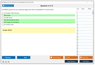 Snowflake COF-C02 SnowPro Core Certification Exam Practice test exam simulator test engine exam Prep practice test questions answers Image 2