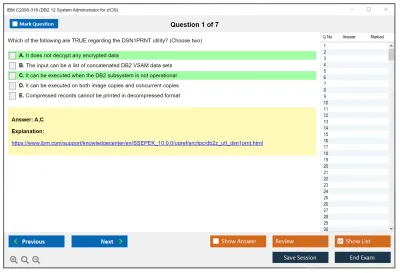 IBM C2090-318 DB2 12 System Administrator for z/OS Practice test exam simulator test engine exam Prep practice test questions answers Image 1