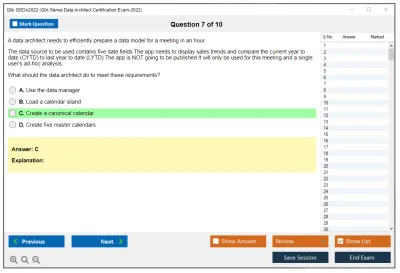 Qlik QSDA2022 Qlik Sense Data Architect Certification Exam 2022 Practice test exam simulator test engine exam Prep practice test questions answers Image 7