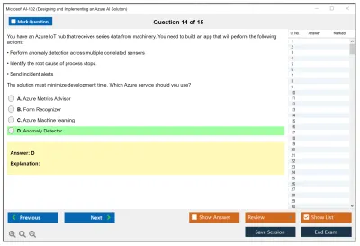 Microsoft AI-102 Designing and Implementing a Microsoft Azure AI Solution Practice test exam simulator test engine exam Prep practice test questions answers Image 14