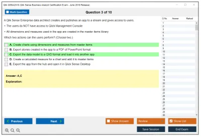 Qlik QSBA2018 Qlik Sense Business Analyst Certification Exam - June 2018 Release Practice test exam simulator test engine exam Prep practice test questions answers Image 3