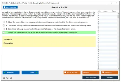 IIA IIA-CIA-Part2 Practice of Internal Auditing Practice test exam simulator test engine exam Prep practice test questions answers Image 9