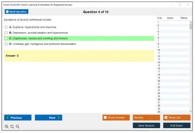 HAAD HAAD-RN HAAD Licensure Examination for Registered Nurses Practice test exam simulator test engine exam Prep practice test questions answers Image 4