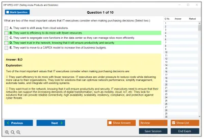 HP HPE2-W07 Selling Aruba Products and Solutions Practice test exam simulator test engine exam Prep practice test questions answers Image 1