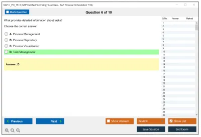 SAP C_PO_7513 SAP Certified Technology Associate - SAP Process Orchestration 7.50 Practice test exam simulator test engine exam Prep practice test questions answers Image 6