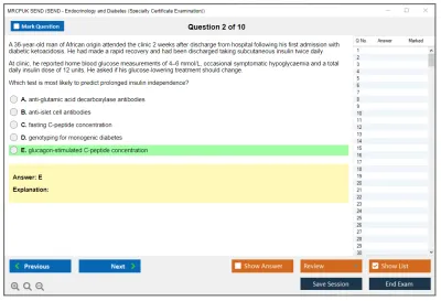 MRCPUK SEND SEND - Endocrinology and Diabetes (Specialty Certificate Examination) Practice test exam simulator test engine exam Prep practice test questions answers Image 2