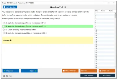 Juniper JN0-636 Security, Professional (JNCIP-SEC) Practice test exam simulator test engine exam Prep practice test questions answers Image 7