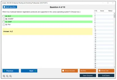 Juniper JN0-649 Enterprise Routing and Switching Professional (JNCIP-ENT) Practice test exam simulator test engine exam Prep practice test questions answers Image 4