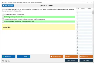 SAP C_PO_7517 SAP Certified Technology Associate - SAP Process Orchestration Practice test exam simulator test engine exam Prep practice test questions answers Image 5