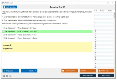 CPA FIN Finance Practice test exam simulator test engine exam Prep practice test questions answers Image 7