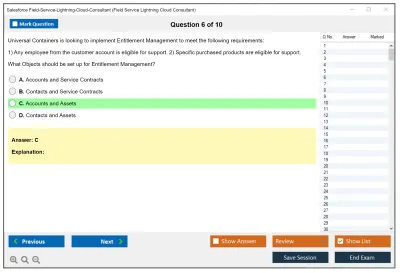 Salesforce Field-Service-Lightning-Cloud-Consultant Field Service Lightning Cloud Consultant Practice test exam simulator test engine exam Prep practice test questions answers Image 6