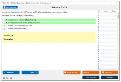 Hitachi HH0-210 Hitachi Data Systems Certified Implementer – Enterprise exam Practice test exam simulator test engine exam Prep practice test questions answers Image 5