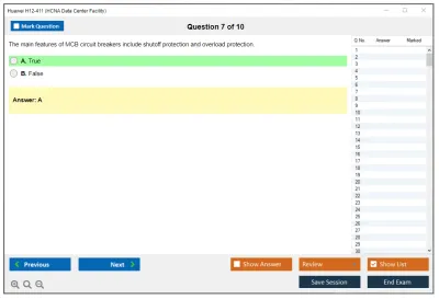 Huawei H12-411 HCNA Data Center Facility Practice test exam simulator test engine exam Prep practice test questions answers Image 7
