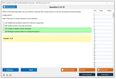 SAP C_C4H510_01 SAP Certified Application Associate - SAP Service Cloud 1911 Practice test exam simulator test engine exam Prep practice test questions answers Image 5