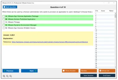 VMware 2V0-51.21 Professional VMware Horizon 8.x Practice test exam simulator test engine exam Prep practice test questions answers Image 4