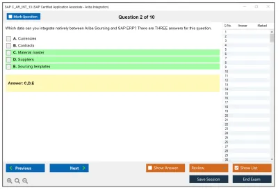 SAP C_AR_INT_13 SAP Certified Application Associate - Ariba Integration Practice test exam simulator test engine exam Prep practice test questions answers Image 2