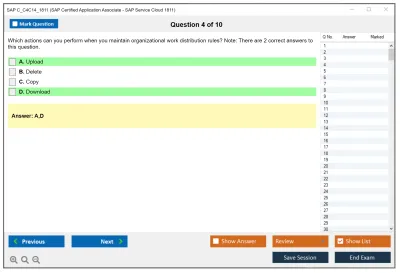 SAP C_C4C14_1811 SAP Certified Application Associate - SAP Service Cloud 1811 Practice test exam simulator test engine exam Prep practice test questions answers Image 4