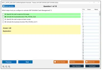 SAP C_S4FTR_2020 SAP Certified Application Associate - Treasury with SAP S/4HANA (SAP S/4HANA 2020) Practice test exam simulator test engine exam Prep practice test questions answers Image 1