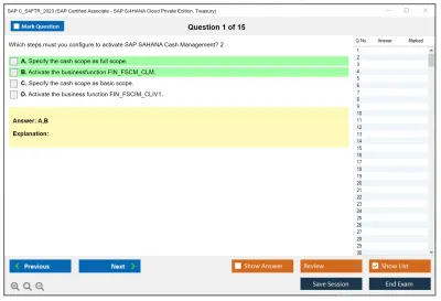 SAP C_S4FTR_2023 SAP Certified Associate - SAP S/4HANA Cloud Private Edition, Treasury Practice test exam simulator test engine exam Prep practice test questions answers Image 1