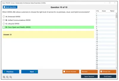 Cisco 700-651 Cisco Collaboration Architecture Sales Essentials (CASE) Practice test exam simulator test engine exam Prep practice test questions answers Image 10