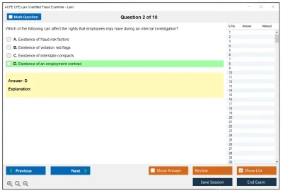 ACFE CFE-Law Certified Fraud Examiner (CFE) - Law Practice test exam simulator test engine exam Prep practice test questions answers Image 2