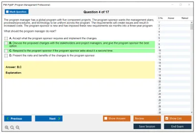 PMI PgMP Program Management Professional (PgMP) Practice test exam simulator test engine exam Prep practice test questions answers Image 4