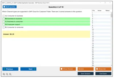 SAP C_C4H510_01 SAP Certified Application Associate - SAP Service Cloud 1911 Practice test exam simulator test engine exam Prep practice test questions answers Image 4