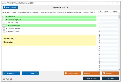Veeam VMCE2020 Veeam Certified Engineer 2020 Practice test exam simulator test engine exam Prep practice test questions answers Image 2