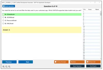 SAP C_FIORDEV_21 SAP Certified Development Associate - SAP Fiori Application Developer Practice test exam simulator test engine exam Prep practice test questions answers Image 6