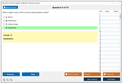 BCS FBA15 BCS Foundation Certificate in Business Analysis Practice test exam simulator test engine exam Prep practice test questions answers Image 8