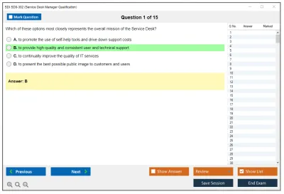 SDI SD0-302 Service Desk Manager Qualification Practice test exam simulator test engine exam Prep practice test questions answers Image 1