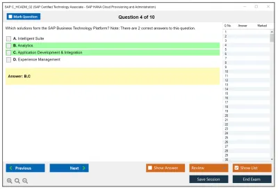 SAP C_HCADM_02 SAP Certified Technology Associate - SAP HANA Cloud Provisioning and Administration Practice test exam simulator test engine exam Prep practice test questions answers Image 4