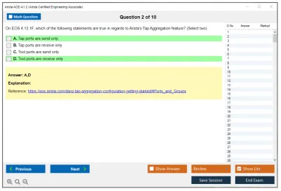 Arista ACE-A1.2 Arista Certified Engineering Associate Exam Practice test exam simulator test engine exam Prep practice test questions answers Image 2