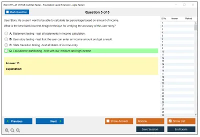 iSQI CTFL-AT Certified Tester Foundation Level Agile Tester Practice test exam simulator test engine exam Prep practice test questions answers Image 5