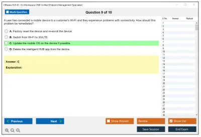 VMware 5V0-61.19 Workspace ONE Unified Endpoint Management Specialist Practice test exam simulator test engine exam Prep practice test questions answers Image 9