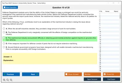 Test Prep GMAT-Section-3-Verbal-Ability Section Three : Verbal Ability Practice test exam simulator test engine exam Prep practice test questions answers Image 10