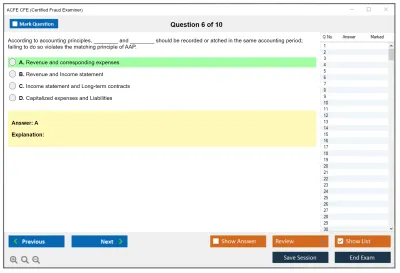 ACFE CFE Certified Fraud Examiner Practice test exam simulator test engine exam Prep practice test questions answers Image 6