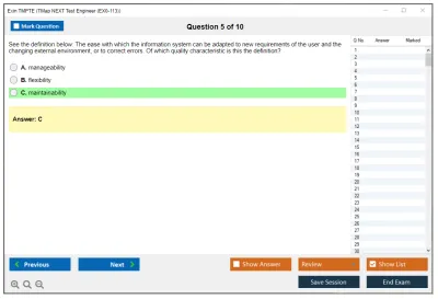 Exin TMPTE TMap NEXT Test Engineer (EX0-113) Practice test exam simulator test engine exam Prep practice test questions answers Image 5