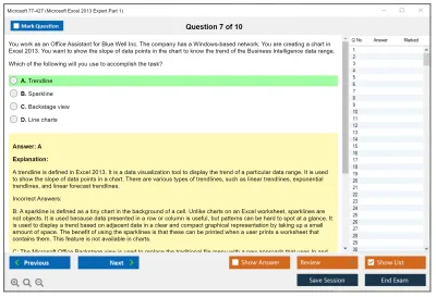 Microsoft 77-427 Excel 2013 Expert Part One Practice test exam simulator test engine exam Prep practice test questions answers Image 7