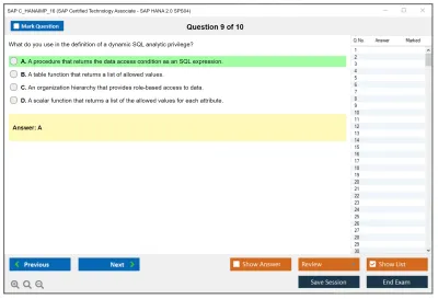 SAP C_HANAIMP_16 SAP Certified Technology Associate - SAP HANA 2.0 SPS04 Practice test exam simulator test engine exam Prep practice test questions answers Image 9