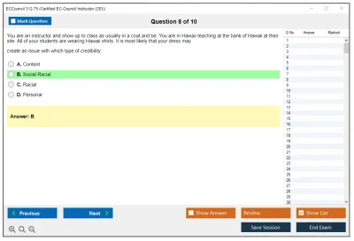 ECCouncil 312-75 Certified EC-Council Instructor (CEI) Practice test exam simulator test engine exam Prep practice test questions answers Image 8