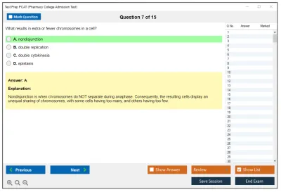 Test Prep PCAT Pharmacy College Admission Test Practice test exam simulator test engine exam Prep practice test questions answers Image 7