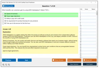 Amazon Web Services CLF-C02 AWS Certified Cloud Practitioner Practice test exam simulator test engine exam Prep practice test questions answers Image 7