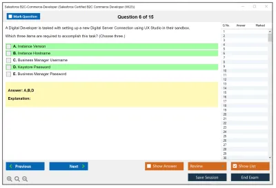 Salesforce B2C-Commerce-Developer Salesforce Certified B2C Commerce Developer Practice test exam simulator test engine exam Prep practice test questions answers Image 6