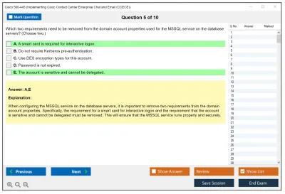 Cisco 500-445 Implementing Cisco Contact Center Enterprise Chat and Email (CCECE) Practice test exam simulator test engine exam Prep practice test questions answers Image 5