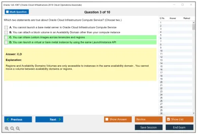 Oracle 1z0-1067 Oracle Cloud Infrastructure 2019 Cloud Operations Associate Practice test exam simulator test engine exam Prep practice test questions answers Image 3