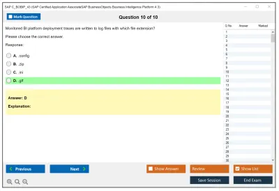 SAP C_BOBIP_43 SAP Certified Application AssociateSAP BusinessObjects Business Intelligence Platform 4.3 Practice test exam simulator test engine exam Prep practice test questions answers Image 10