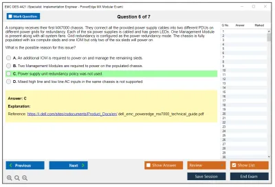 EMC DES-4421 Specialist - Implementation Engineer, PowerEdge MX Modular Practice test exam simulator test engine exam Prep practice test questions answers Image 6