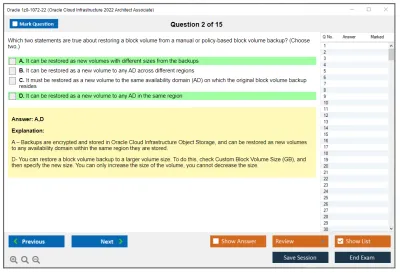 Oracle 1z0-1072-22 Oracle Cloud Infrastructure 2022 Architect Associate Practice test exam simulator test engine exam Prep practice test questions answers Image 2