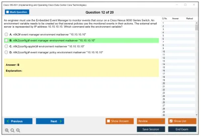 Cisco 350-601 Implementing Cisco Data Center Core Technologies (350-601 DCCOR) Practice test exam simulator test engine exam Prep practice test questions answers Image 12